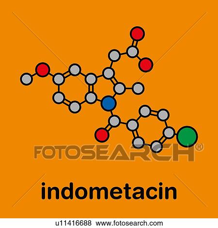 Indomethacin non-steroidal anti-inflammatory molecule View Large Photo Image Stock Photo - Indomethacin non-steroidal anti-inflammatory molecule. Fotosearch
