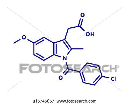 Indomethacin non-steroidal anti-inflammatory molecule View Large Photo Image Stock Photo - Indomethacin non-steroidal anti-inflammatory molecule. Fotosearch