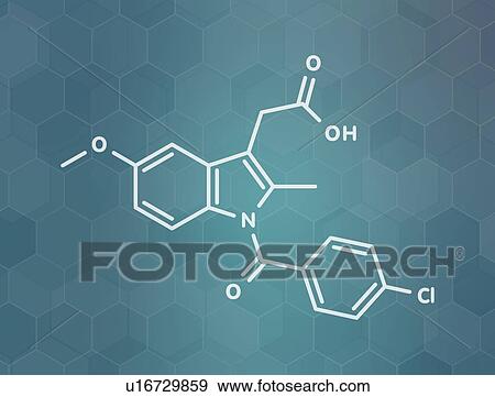 Indomethacin non-steroidal anti-inflammatory molecule View Large Photo Image Stock Photo - Indomethacin non-steroidal anti-inflammatory molecule. Fotosearch