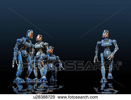 Stock Photo - Industrial robots, illustration. Fotosearch
