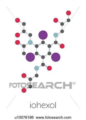 Stock Photograph - Iohexol contrast agent, molecular model. Fotosearch
