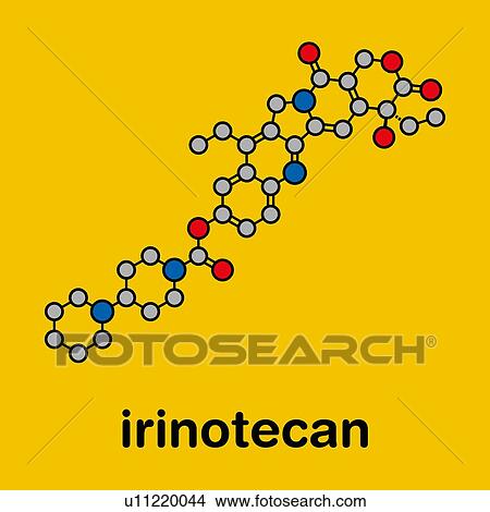 Picture - Irinotecan chemotherapy drug, molecular model. Fotosearch