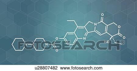 Stock Image - Irinotecan chemotherapy drug, molecular model. Fotosearch