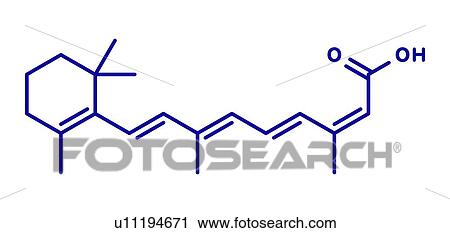 Stock Image - Isotretinoin acne drug, molecular model. Fotosearch