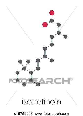 Stock Image - Isotretinoin acne drug, molecular model. Fotosearch