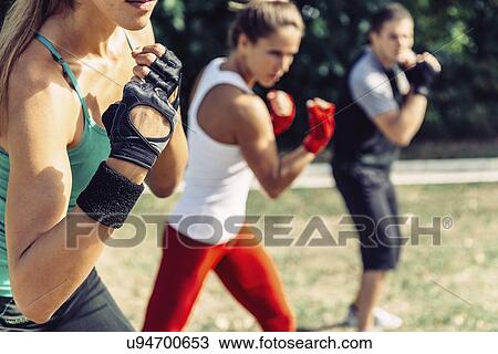 Kickboxing training outdoors View Large Photo Image Stock Image - Kickboxing training outdoors. Fotosearch