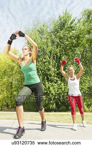 Kickboxing training outdoors View Large Photo Image Stock Photography - Kickboxing training outdoors. Fotosearch