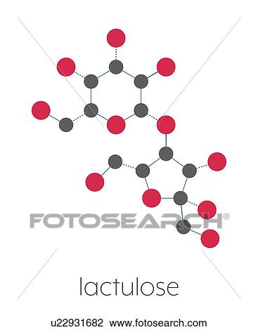 Stock Image - Lactulose chronic constipation drug, molecular model. Fotosearch