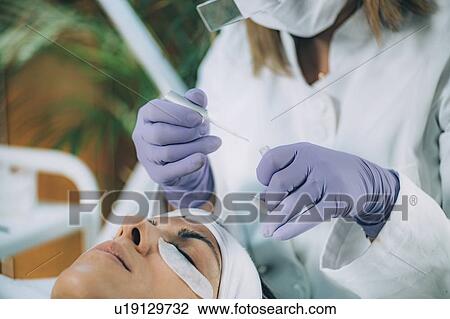 Lash lifting in beauty salon View Large Photo Image Stock Image - Lash lifting in beauty salon. Fotosearch