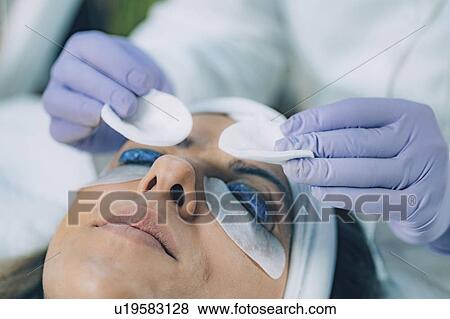 Stock Photo - Lash lifting in beauty salon. Fotosearch