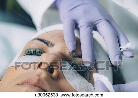 Lash lifting in beauty salon View Large Photo Image Stock Photo - Lash lifting in beauty salon. Fotosearch