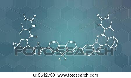 Stock Photo - Ledipasvir hepatitis C virus drug, molecular model. Fotosearch