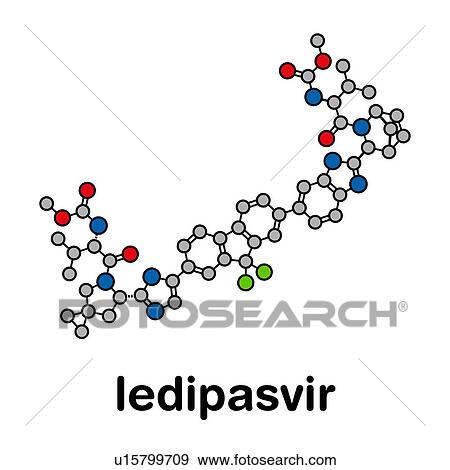 Stock Photo - Ledipasvir hepatitis C virus drug, molecular model. Fotosearch