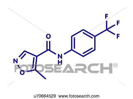 Stock Photo - Leflunomide rheumatoid arthritis drug, molecular model. Fotosearch