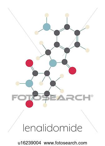 Picture - Lenalidomide multiple myeloma drug, molecular model. Fotosearch