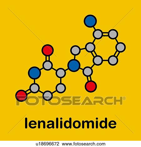 Stock Image - Lenalidomide multiple myeloma drug, molecular model. Fotosearch