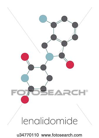 Stock Image - Lenalidomide multiple myeloma drug, molecular model. Fotosearch