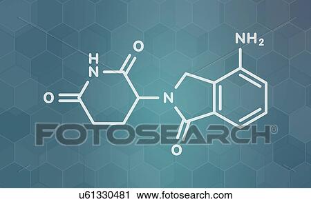 Stock Image - Lenalidomide multiple myeloma drug, molecular model. Fotosearch