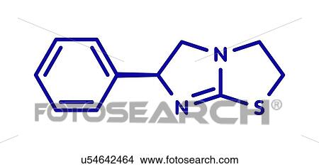 Picture - Levamisole anthelmintic drug, molecular model. Fotosearch