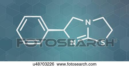 Stock Photograph - Levamisole anthelmintic drug, molecular model. Fotosearch