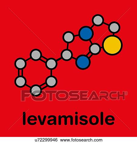 Stock Photograph - Levamisole anthelmintic drug, molecular model. Fotosearch