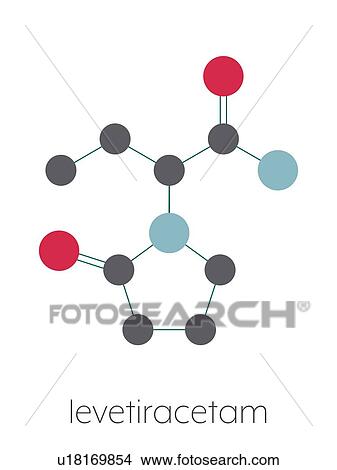 Levetiracetam epilepsy drug, molecular model View Large Photo Image Picture - Levetiracetam epilepsy drug, molecular model. Fotosearch