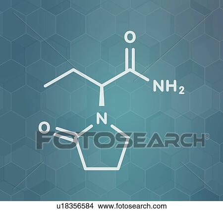 Levetiracetam epilepsy drug, molecular model View Large Photo Image Picture - Levetiracetam epilepsy drug, molecular model. Fotosearch