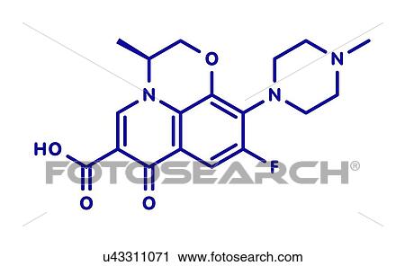 Stock Image - Levofloxacin antibiotic drug, molecular model. Fotosearch