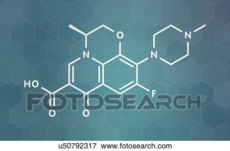 Stock Photo - Levofloxacin antibiotic drug, molecular model. Fotosearch