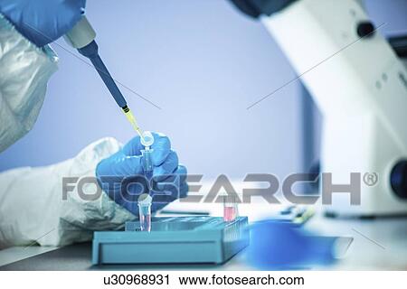 Stock Image - Life science research. Fotosearch