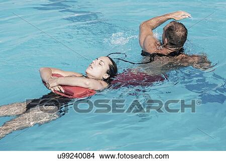 Picture - Lifeguard rescue training. Fotosearch