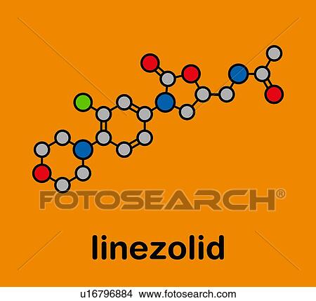 Linezolid antibiotic drug, molecular model View Large Photo Image Picture - Linezolid antibiotic drug, molecular model. Fotosearch