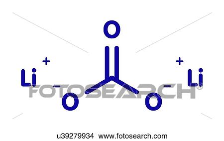 Picture - Lithium carbonate bipolar disorder drug, molecular model. Fotosearch