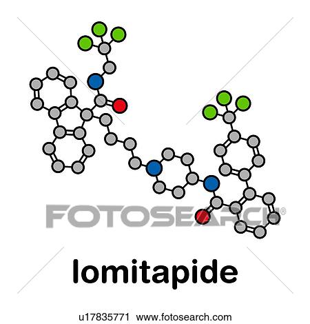Stock Image - Lomitapide cholesterol lowering drug, molecular model. Fotosearch