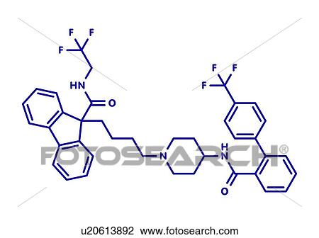 Stock Image - Lomitapide cholesterol lowering drug, molecular model. Fotosearch