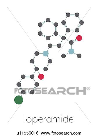 Stock Photograph - Loperamide diarrhoea drug, molecular model. Fotosearch
