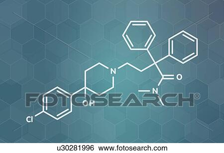 Stock Photograph - Loperamide diarrhoea drug, molecular model. Fotosearch