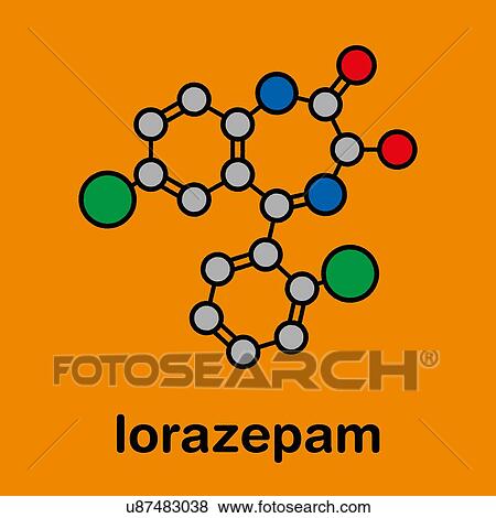 Lorazepam sedative and hypnotic drug, molecular model View Large Photo Image Stock Photo - Lorazepam sedative and hypnotic drug, molecular model. Fotosearch