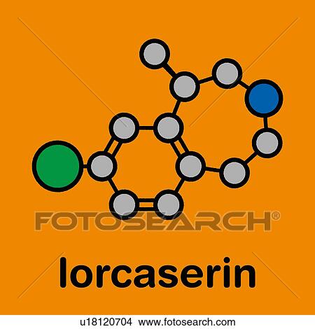 Picture - Lorcaserin obesity drug, molecular model. Fotosearch