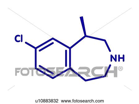 Stock Image - Lorcaserin obesity drug, molecular model. Fotosearch
