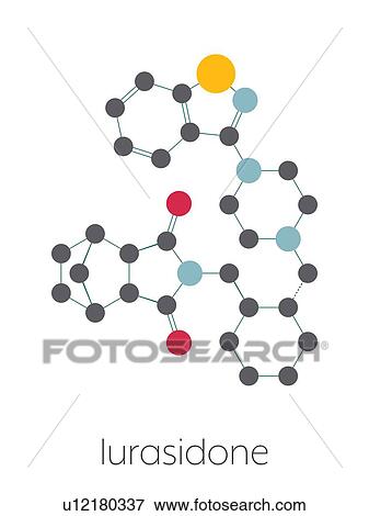 Stock Photo - Lurasidone atypical antipsychotic drug, molecular model. Fotosearch