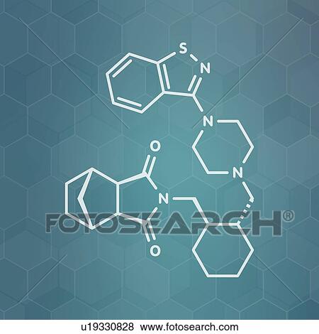 Stock Photo - Lurasidone atypical antipsychotic drug, molecular model. Fotosearch