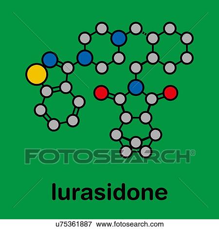 Stock Photo - Lurasidone atypical antipsychotic drug, molecular model. Fotosearch