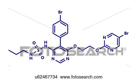 Picture - Macitentan pulmonary arterial hypertension drug molecule. Fotosearch