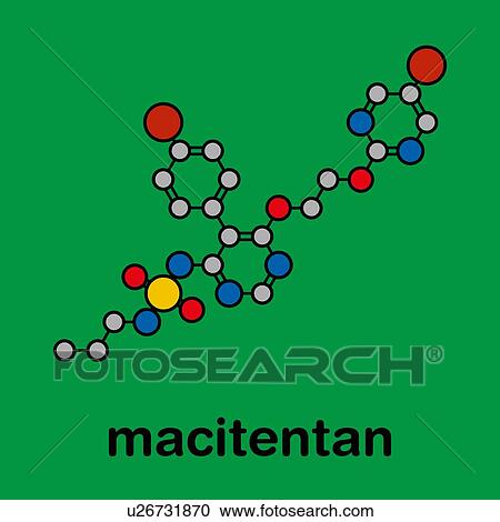 Stock Image - Macitentan pulmonary arterial hypertension drug molecule. Fotosearch
