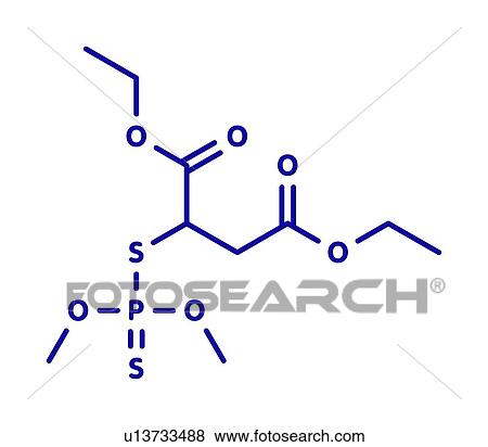 Stock Photo - Malathion insecticide, molecular model. Fotosearch