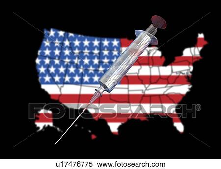 Map of the USA and hypodermic syringe, illustration. View Large Photo Image Stock Photography - Map of the USA and hypodermic syringe, illustration.. Fotosearch