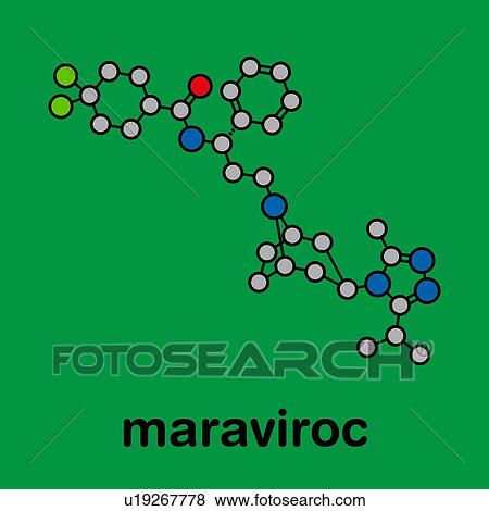 Stock Photo - Maraviroc HIV drug, molecular model. Fotosearch