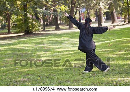 Picture - Martial arts sword practice. Fotosearch