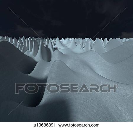 Stock Image - Mathematical landscape, illustration. Fotosearch